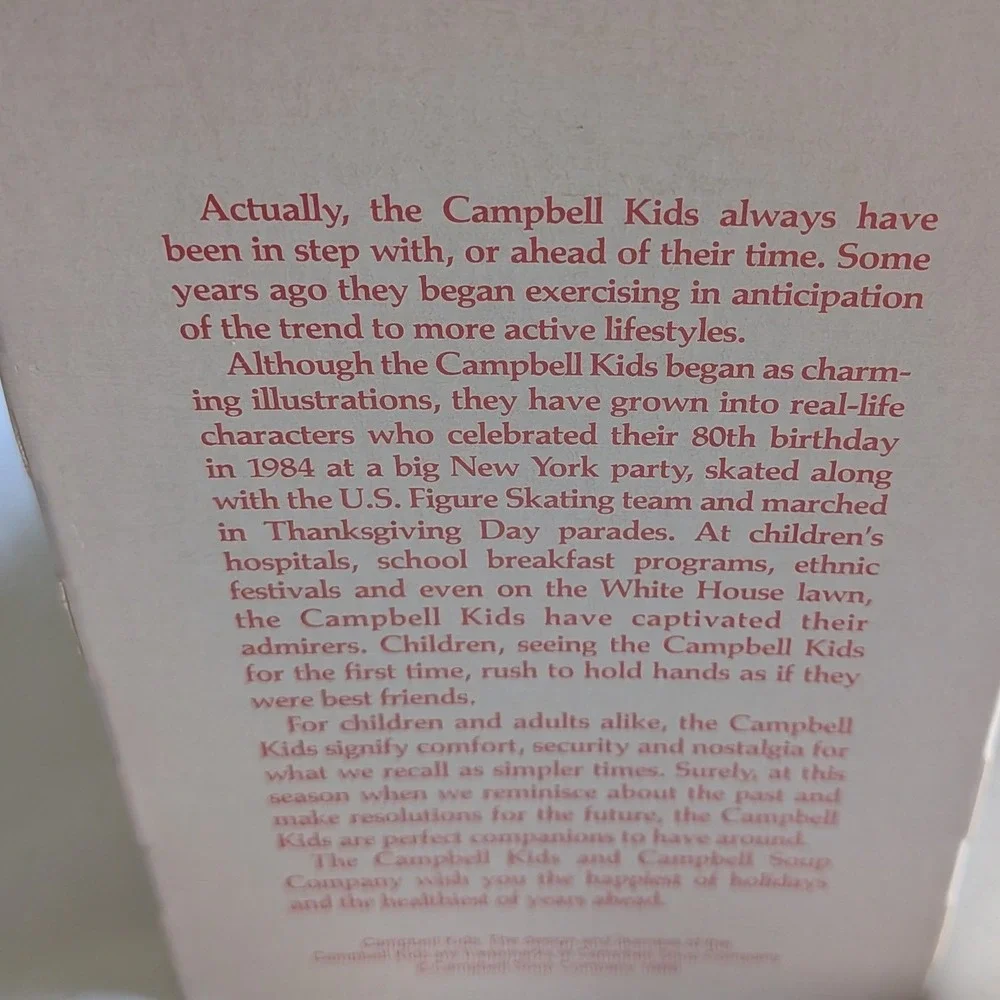 Vintage 1986 Campbell Kid Christmas Ornament 7th Collector Edition Tree Trimming